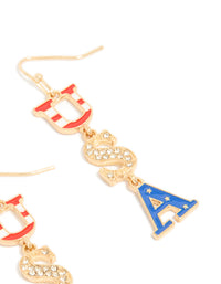 Gold USA Drop Earrings - link has visual effect only