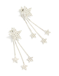 Silver Multi Star Drop Earrings - link has visual effect only