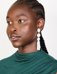 White Fabric Tassel Drop Earrings - link has visual effect only