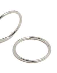 Designed with surgical steel thick sleeper hoop earrings in chunky style, silver finish and 12 MM size post detail view - link has visual effect only