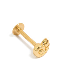 Gold Plated Surgical Steel Sundial Shell Single Flat Back Stud - link has visual effect only