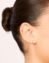Gold Plated Titanium 10MM Thick Sleeper Earrings - link has visual effect only