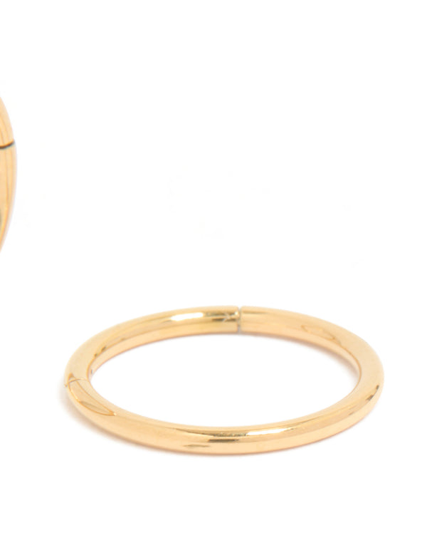 Gold Plated Titanium 10MM Thick Sleeper Earrings