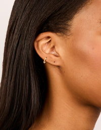 Gold Plated Titanium 6MM Thick Sleeper Earrings - link has visual effect only