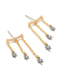 Mixed Metal Plated Cubic Zirconia Star Chain Earrings - link has visual effect only