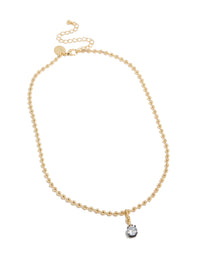 Mixed Metal Plated Cubic Zirconia Pendant & Ball Chain Necklace - link has visual effect only