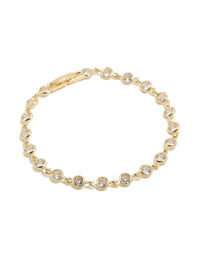 Gold Plated Bezel Cubic Zirconias Tennis Bracelet - link has visual effect only