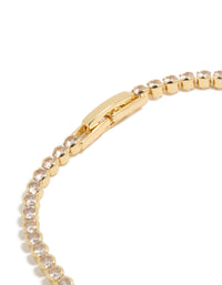 Gold Plated Cubic Zirconia Oval Tennis Bracelet - link has visual effect only