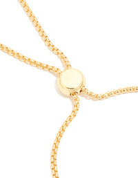 Gold Ball & Cubic Zirconia Oval Toggle Chain Bracelet - link has visual effect only