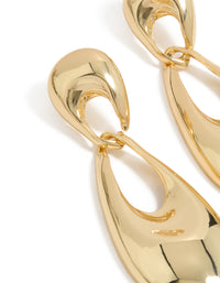 Gold Plated Elongated Oval Drop Earrings - link has visual effect only