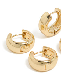 Gold Plated Huggie Earrings 2-Pack - link has visual effect only