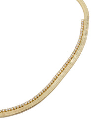 Gold Plated Cubic Zirconia & Snake Chain Necklace - link has visual effect only