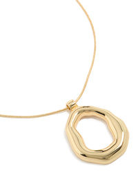 Gold Plated Organic Circle Pendant Necklace - link has visual effect only