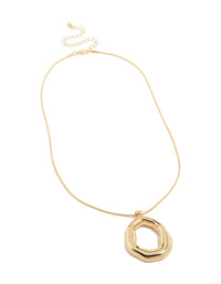 Gold Plated Organic Circle Pendant Necklace - link has visual effect only