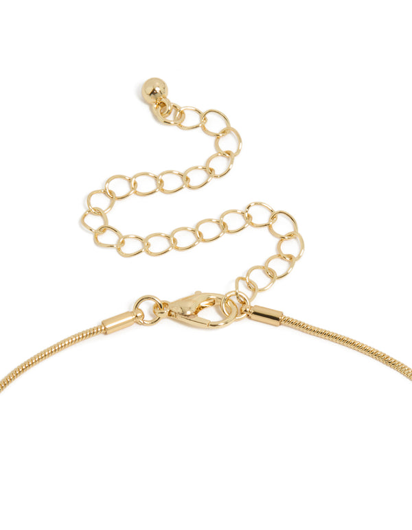 Gold Plated Organic Circle Pendant Necklace