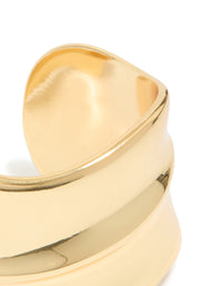 Gold Plated Wide Organic Wrist Cuff - link has visual effect only