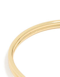 Gold Plated Double Knotted Centre Wrist Cuff - link has visual effect only