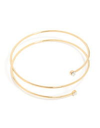 Gold Plated Diamante Wrap Around Arm Cuff - link has visual effect only