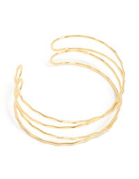 Gold Plated Multi Cross Textured Arm Cuff - link has visual effect only