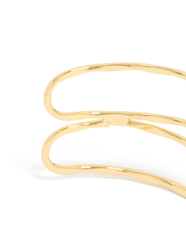 Gold Plated Multi Cross Textured Arm Cuff