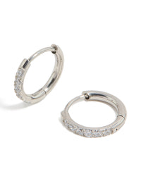 Kids Surgical Steel Cubic Zirconia Sleeper Earrings - link has visual effect only