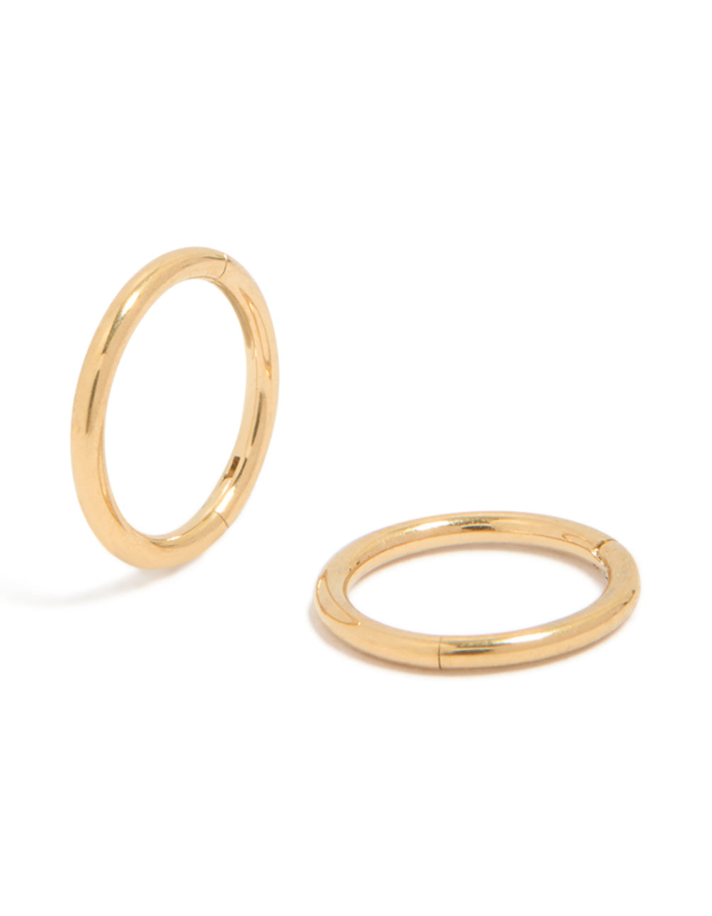 Introducing kids surgical steel sleeper earrings crafted from gold plated material in a radiant gold tone front view