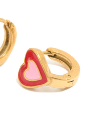 Kids Gold Plated Surgical Steel Heart Sleeper Earrings - link has visual effect only