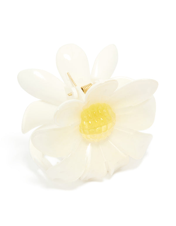 Glossy Daisy Flower Claw Clip
