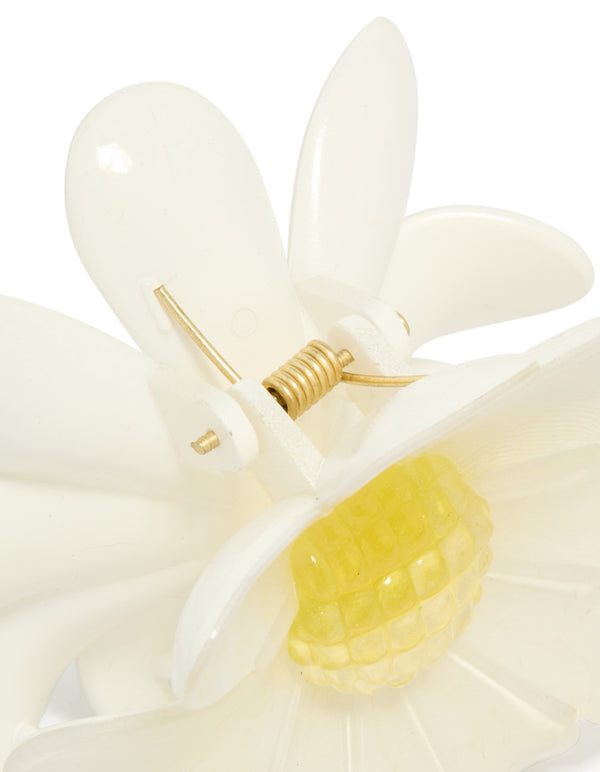 Glossy Daisy Flower Claw Clip