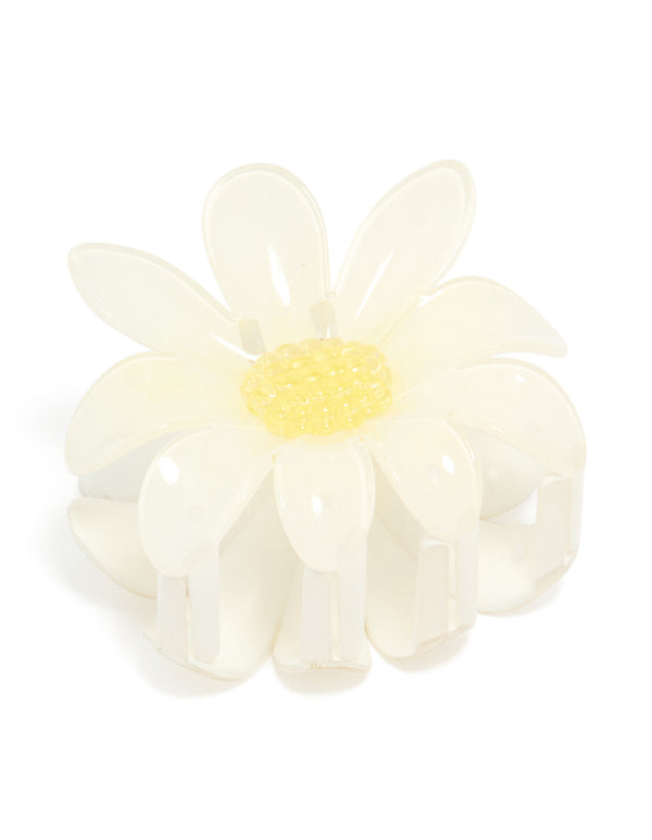 Glossy Daisy Flower Claw Clip