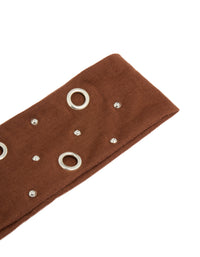 Brown Eyelet Wide Stretch Fabric Headband - link has visual effect only