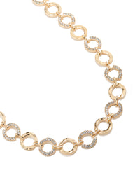 Gold Mini Diamante & Molten Circle Belt - link has visual effect only