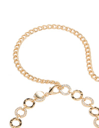 Gold Mini Diamante & Molten Circle Belt - link has visual effect only