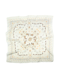 White Paisley Swirl Printed Fabric Scarf - link has visual effect only