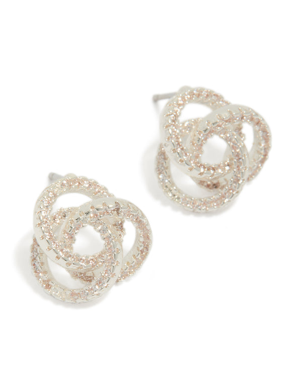 Silver Plated Cubic Zirconia Milky Way Earrings