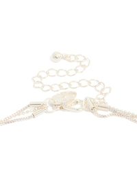 Silver Plated Cubic Zirconia Round Triple Layered Drop Necklace - link has visual effect only
