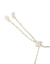 Silver Plated Cubic Zirconia Vine Leaf Toggle Bracelet - link has visual effect only