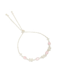 Silver Plated Oval Cubic Zirconia Charms Oval Toggle  Bracelet - link has visual effect only