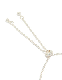 Silver Plated Oval Cubic Zirconia Charms Oval Toggle  Bracelet - link has visual effect only