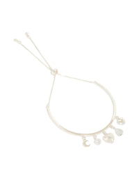 Silver Plated Moon & Heart Charm Toggle Bangle - link has visual effect only