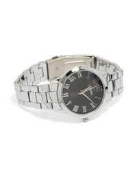 Men's Silver Classic Round Roman Numeral Watch - link has visual effect only