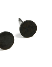 Waterproof Black Coated Metal  Stainless Steel Disc Stud Earrings 6 MM - link has visual effect only