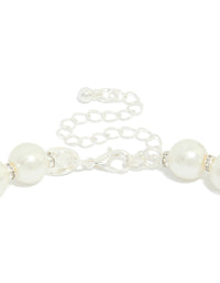Silver Plated Pearl & Diamante Rondell Necklace - link has visual effect only