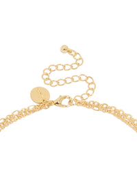 Gold Plated Cubic Zirconia Multi Shape Triple Layered Necklace - link has visual effect only