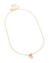 Gold Plated Cubic Zirconia Heart & Circle Pendant Necklace - link has visual effect only