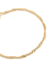 Gold Plated Double Helix Toggle  Bracelet - link has visual effect only