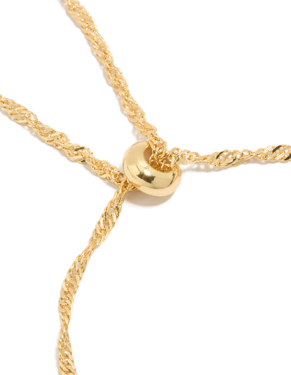 Gold Plated Double Helix Toggle  Bracelet