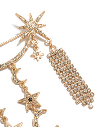 Gold Celestial Diamante Long Brooch - link has visual effect only