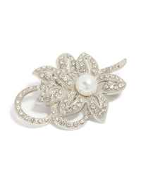 Silver Flower & Pearl Brooch - link has visual effect only