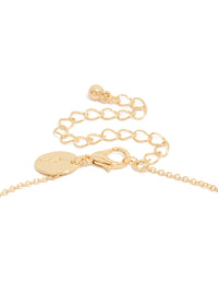 Elegantly designed ruby July flower necklace with floral pendant in gold plated dainty style clasp detail view - link has visual effect only